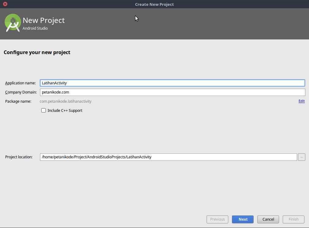 Nama Proyek Android
