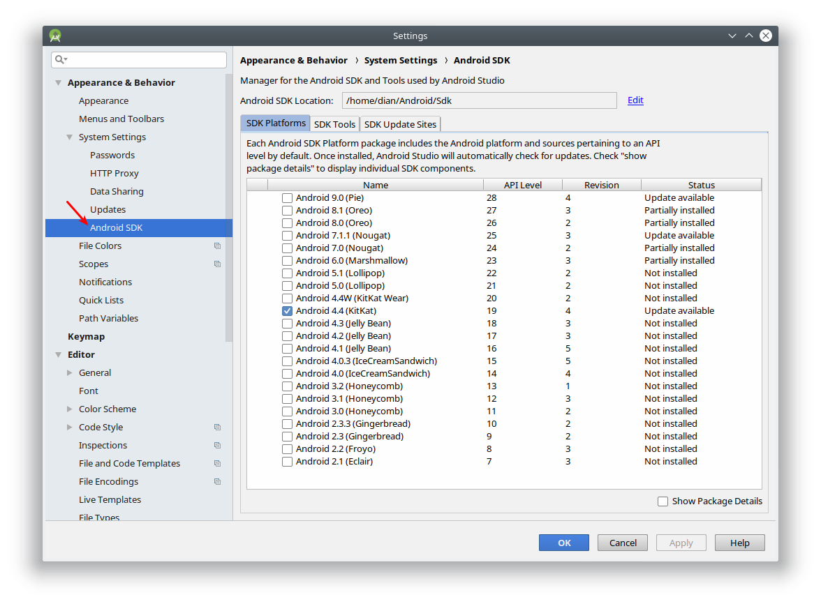 android studio sdk location linux android studio sdk location linux