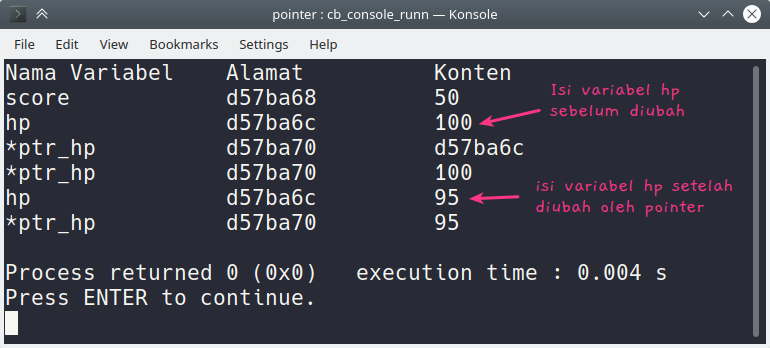 pointer example