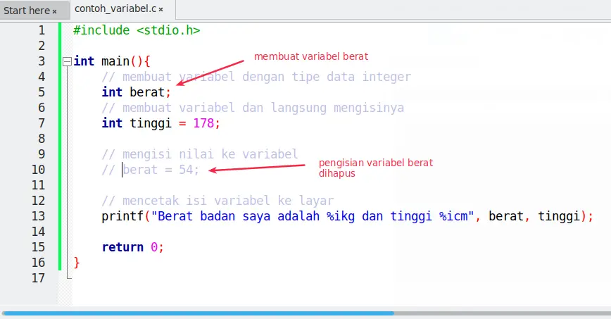 Dibawah ini adalah cara yang tepat untuk deklarasi variabel bilangan dengan tipe integer di c++