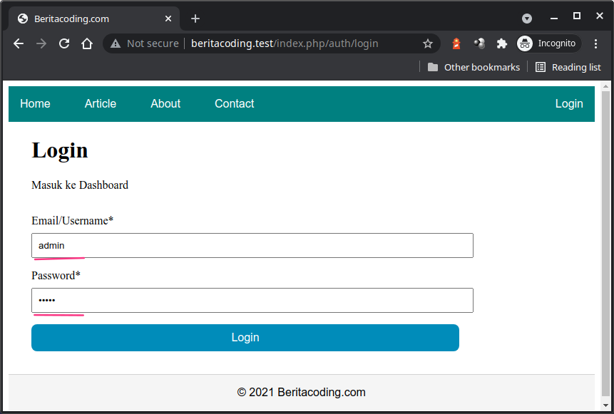 form login