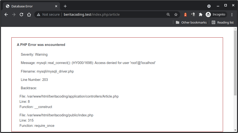 Set db error. Database error.