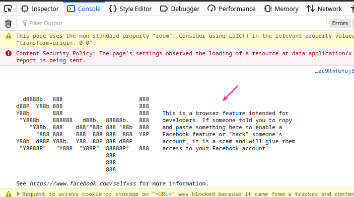 facebook self xss