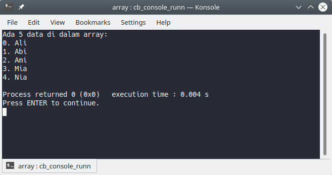 Membuat Array dengan Array Class Template