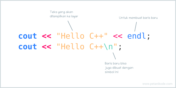 Struktur dasar fungsi cout