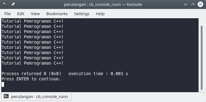 Perulangan manual dengan printf