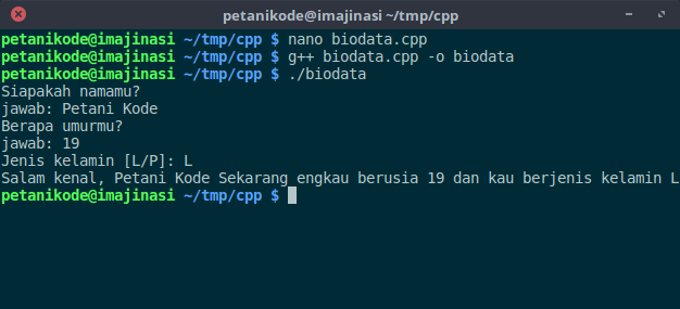 Kompilasi dan eksekusi Program C++