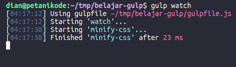 gulp watch new files gulp watch new files