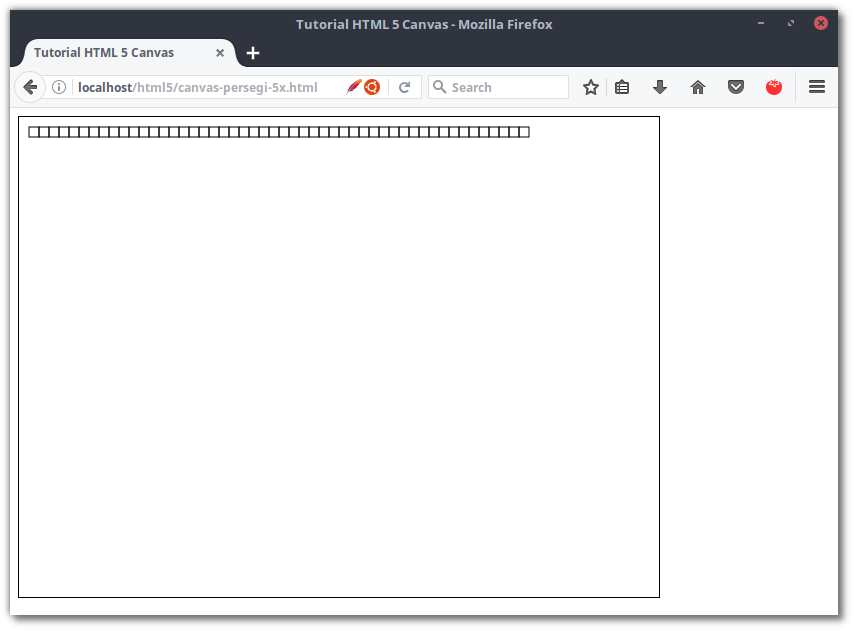 Menggambar 50 persegi dengan perulangan
