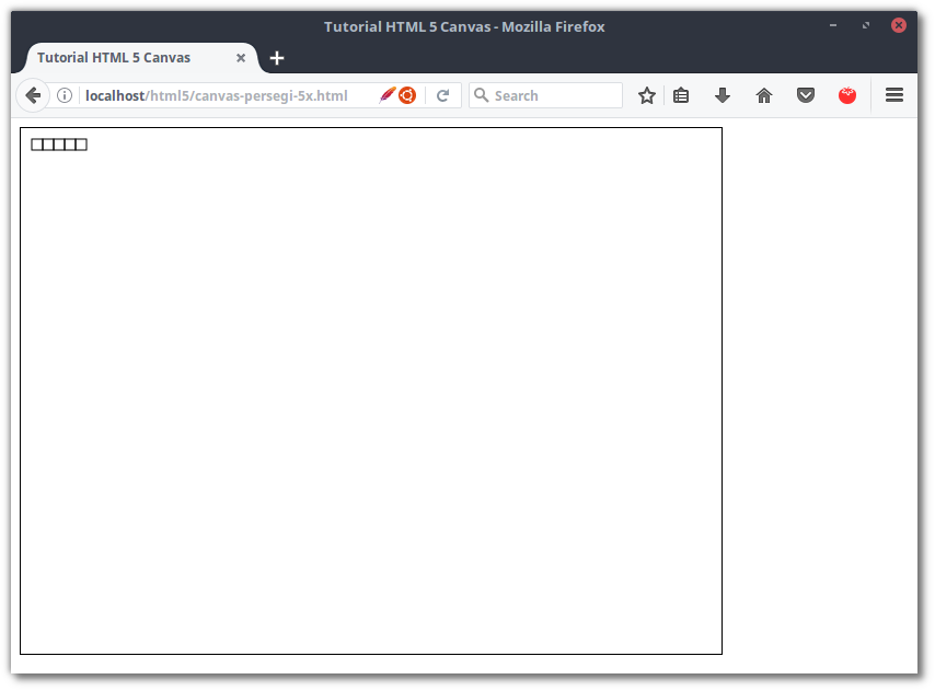 Menggambar 5 persegi dengan perulangan