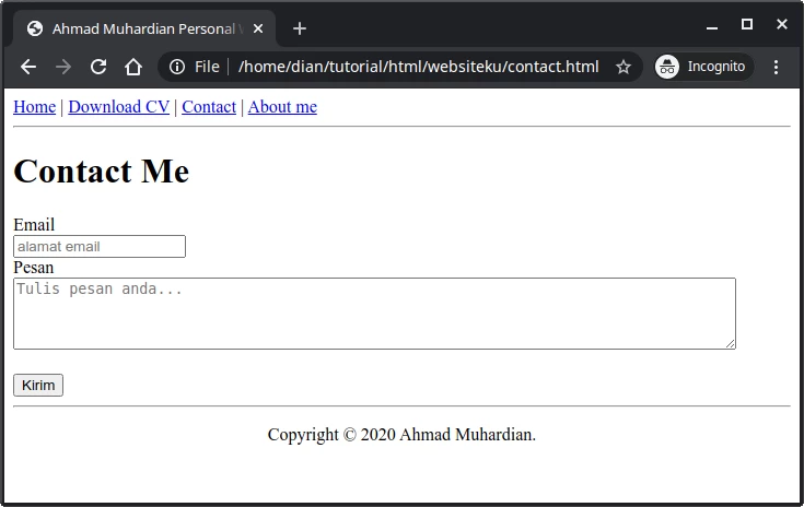 Halaman contact me