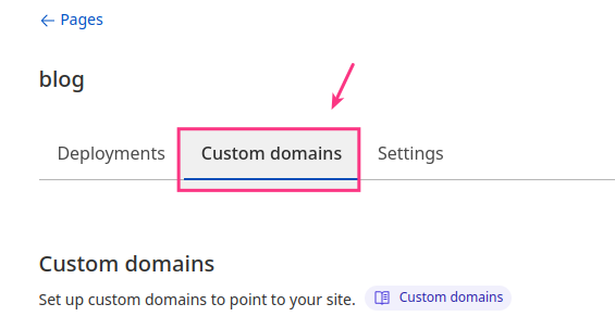 menu custom domain
