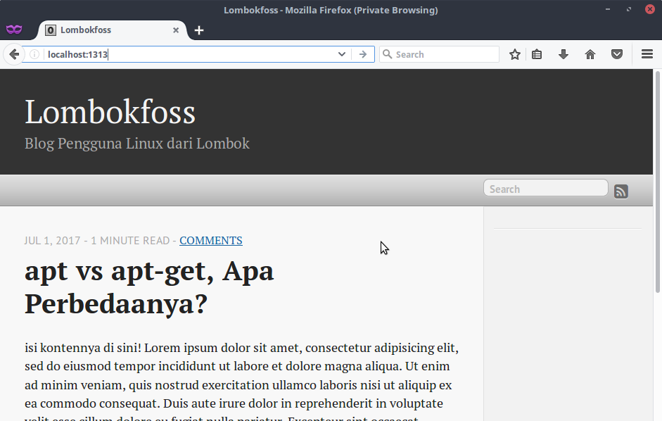 Artikel Pertama di Hugo