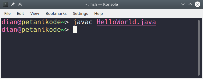 Persiapan Pemrograman Java di Linux 7 compile program