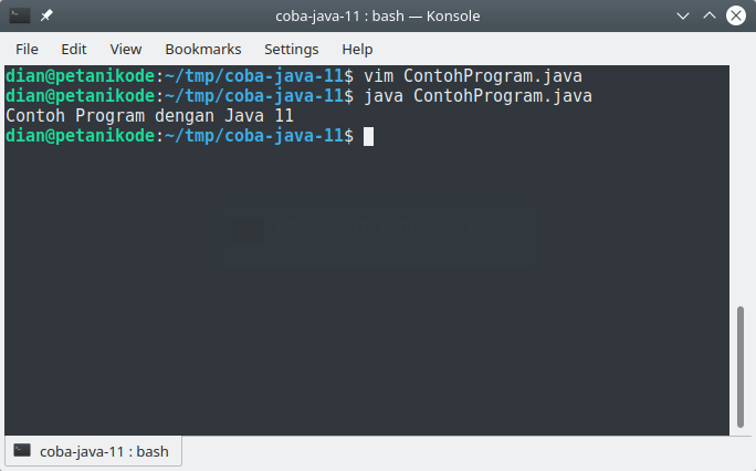 Contoh Program Java denan JDK 11