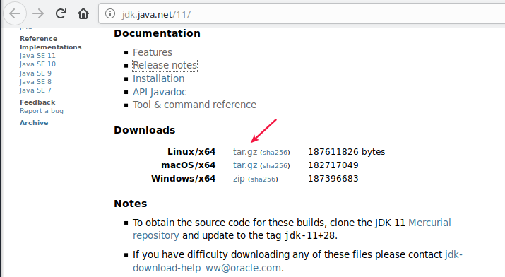 Download JDK 11