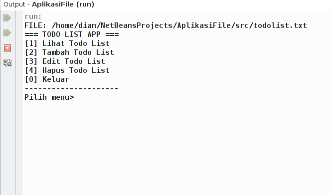 Membuat Aplikasi TodoList (CRUD) dengan Java dan File