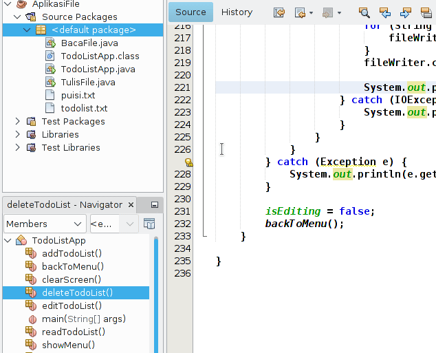 Membuat Aplikasi TodoList (CRUD) dengan Java dan File
