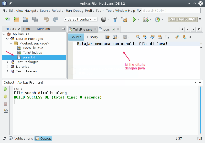 Program untuk tulis file di Java
