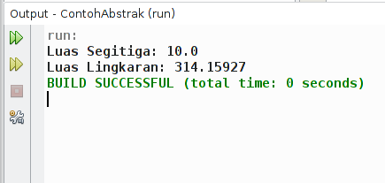 Menjalankan program class abstrak