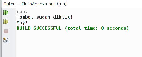 Hasil contoh program anonymous class