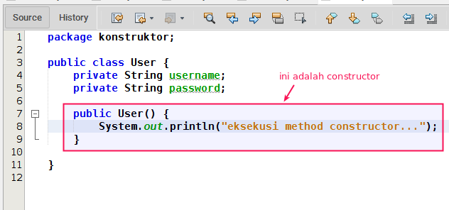 Contoh Constructor di Java