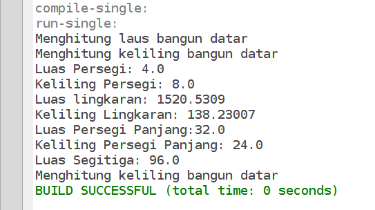 Hasil Eksekusi Program Inheritance Override