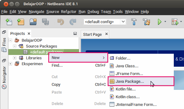 Membuat package Java