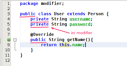 Modifier di dalam java