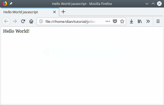 Program hello world Javascript