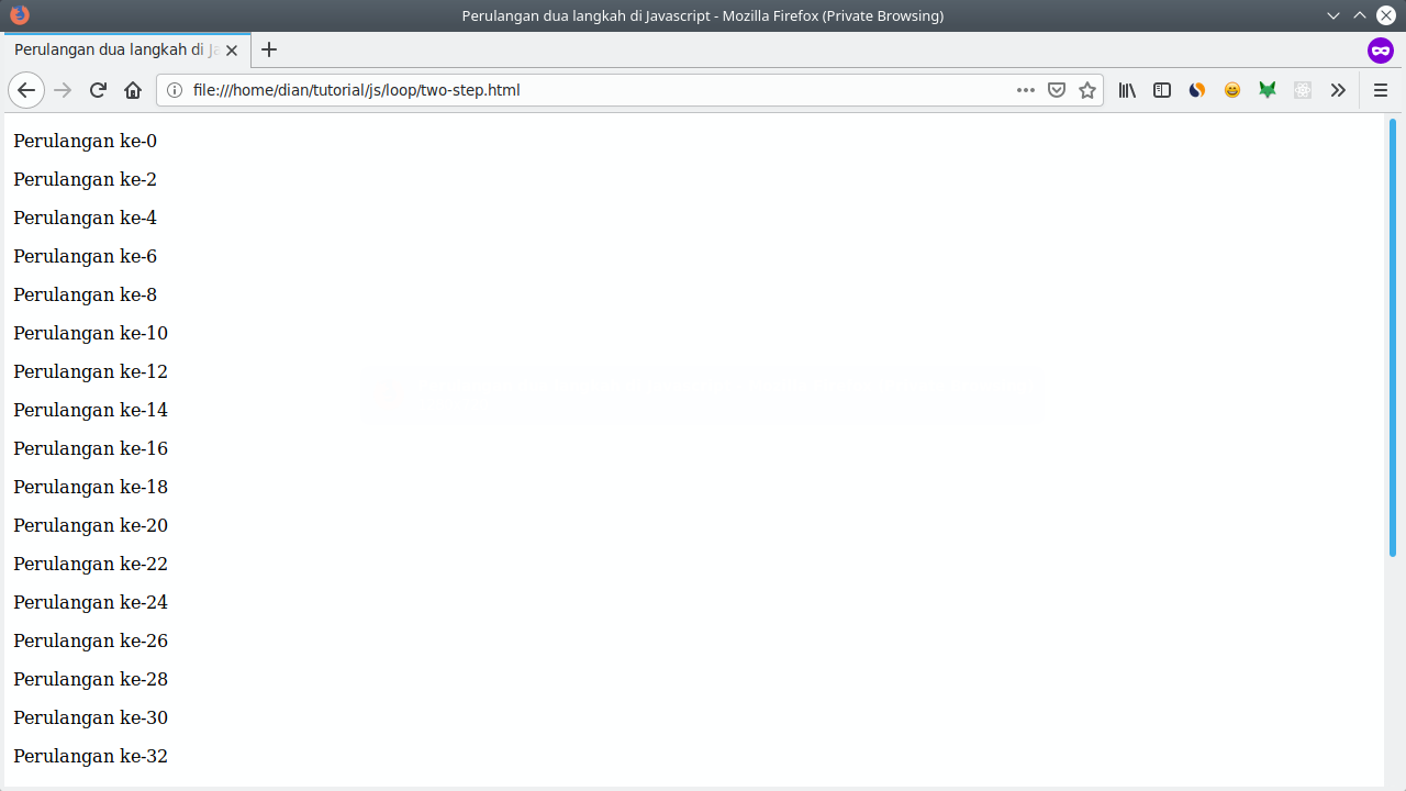 Perulangan For di Javascript