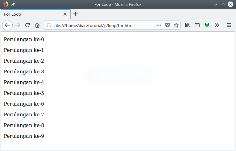 Perulangan For di Javascript