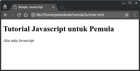 Conto penggunaan innerHTML