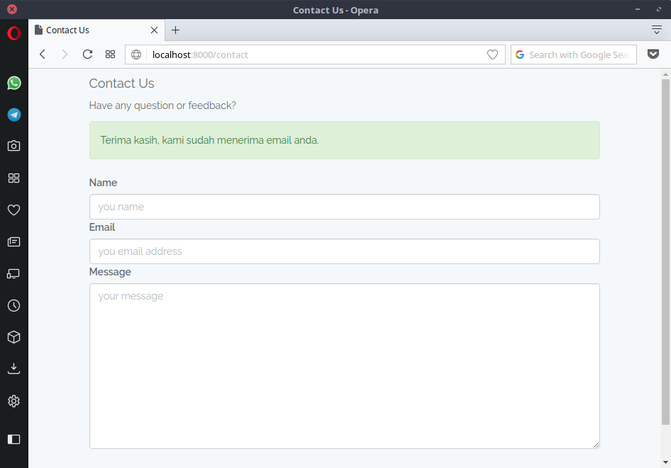Contact php message. Contact php message