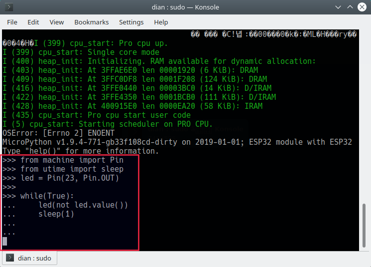 Kode untuk membuat led berkedip