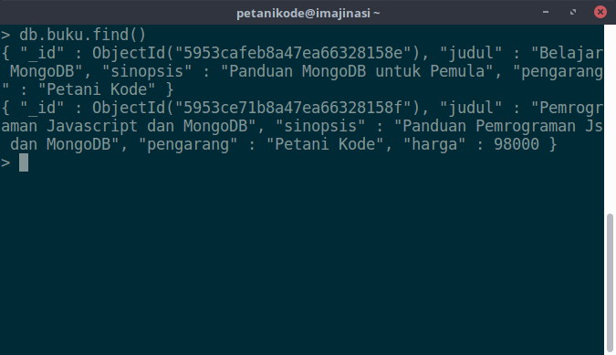 Menampilkan data MongoDB