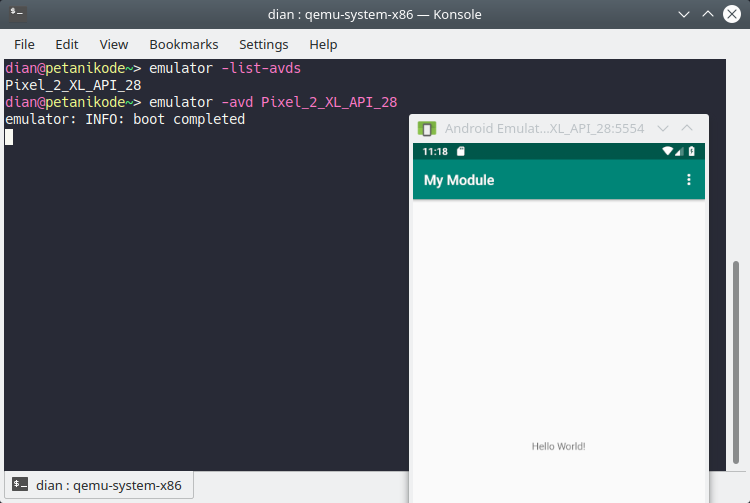 Menjalankan Emulator dari CMD
