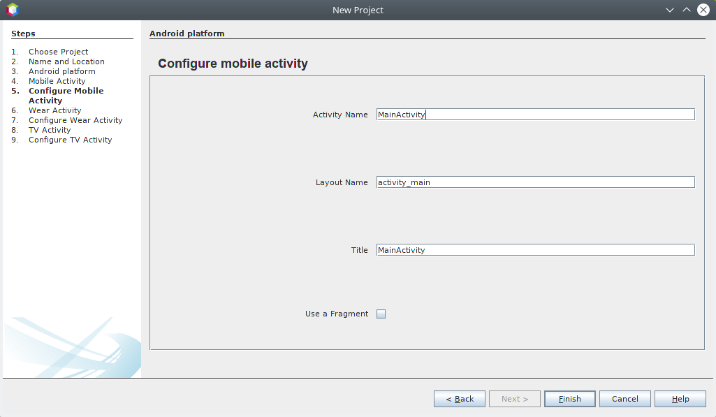 New Android Project Netbeans