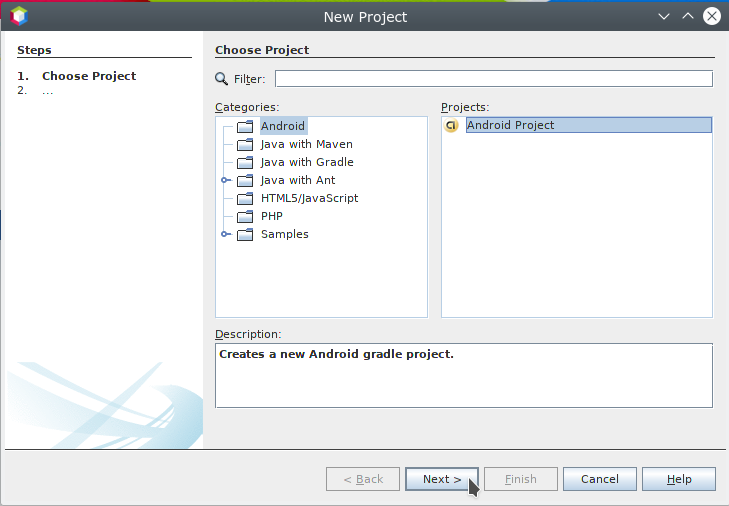 New Project Netbeans