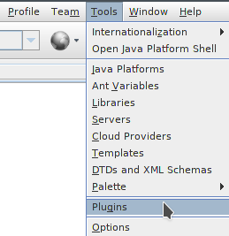 Menu Plugin Netbeans