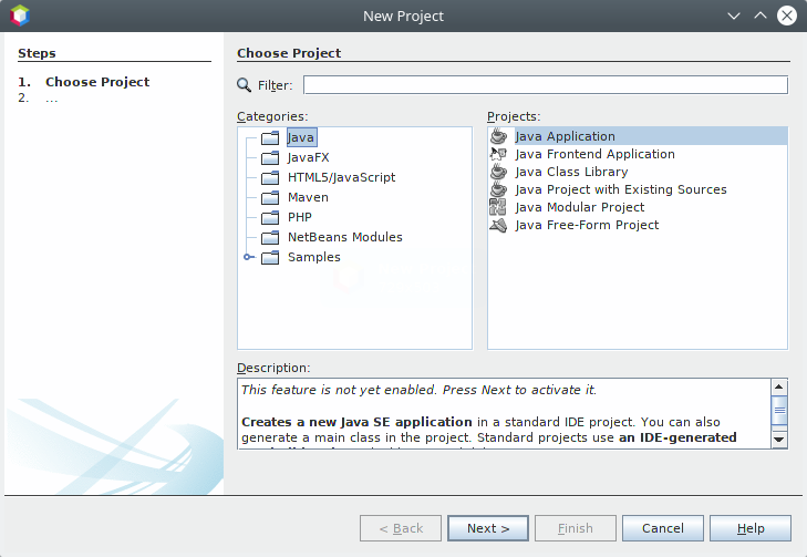 new project di Netbeans