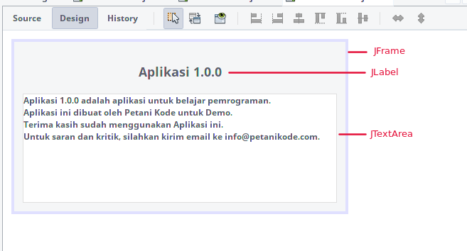 Desain JFrame Form