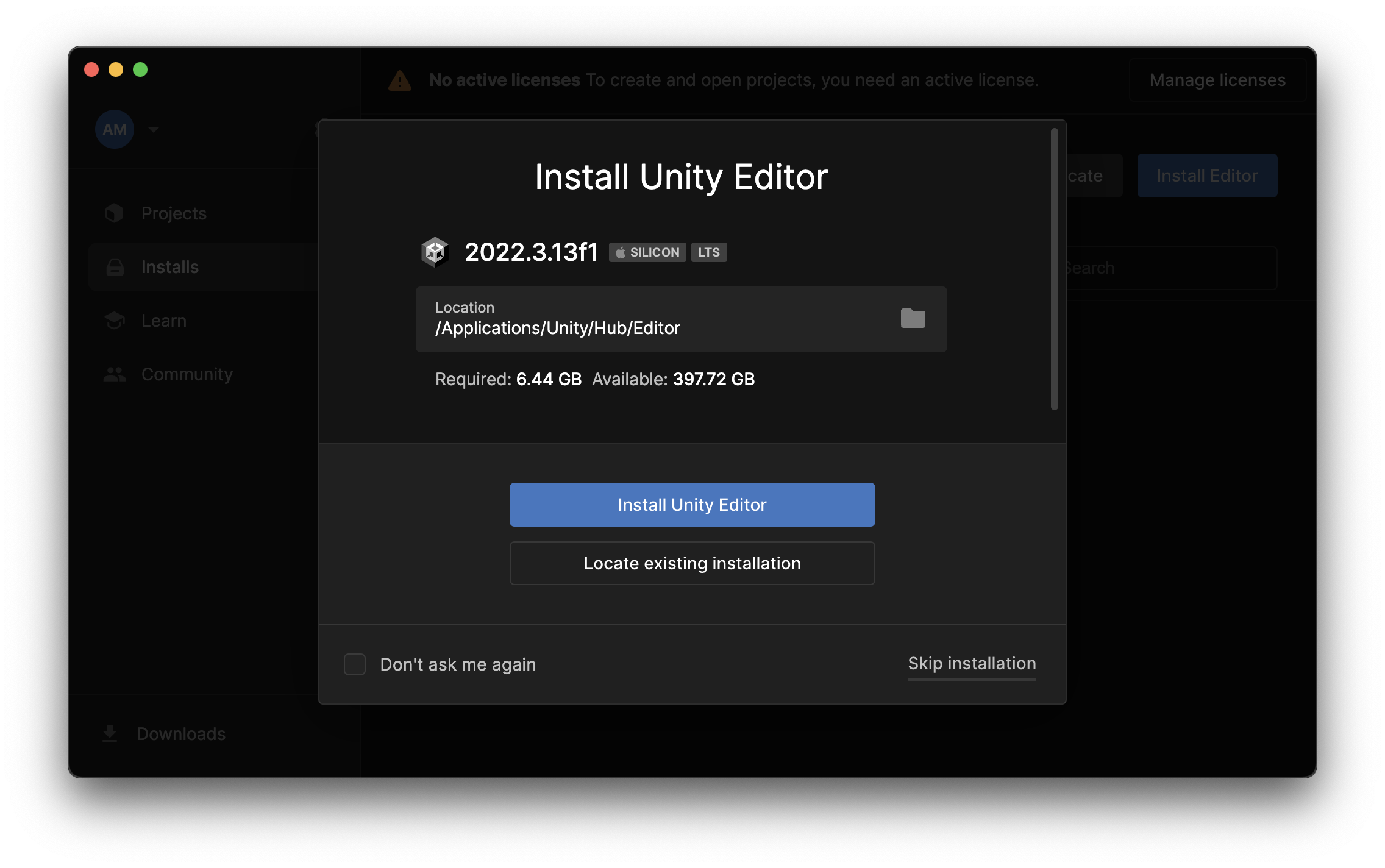 Install Unity Editor