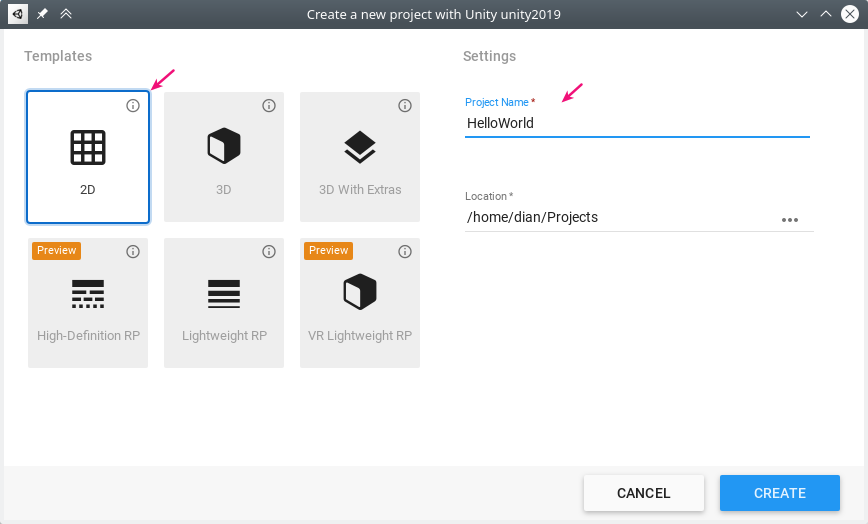 create project