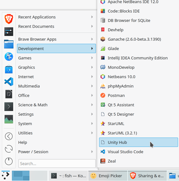 Unity di menu